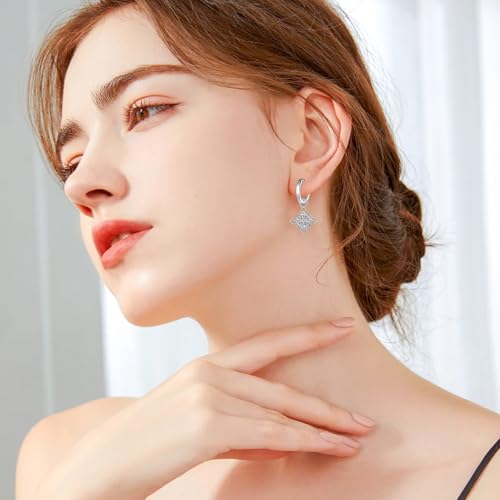 S925 Sterling Silver Celtic Knot Earrings for Women Irish Good Luck Drop Dangle Hook Earrings - style: Dangle Huggie - Witch's Knot