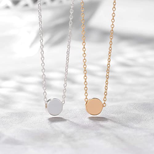 Valloey Rover Gold Necklaces for Women | Dainty 14K Gold/Sterling Silver Plated Cubic Zirconia Star Moon Pendant Necklaces Twist Rope Chain Simple Jewelry for Women - style: Gold-dot