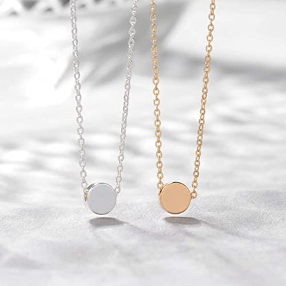 Valloey Rover Gold Necklaces for Women | Dainty 14K Gold/Sterling Silver Plated Cubic Zirconia Star Moon Pendant Necklaces Twist Rope Chain Simple Jewelry for Women - style: Gold-dot