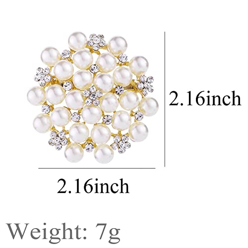 Fashion Elegant Pearl Crystal Snowflake Brooch Pin for Women Girls Wedding Soiree Party Jewelry - color: Silver