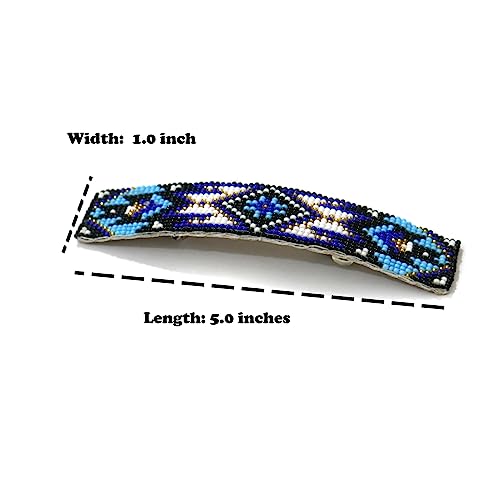 Beaded Hair Clips Native American Style Handmade Collection (Pattern 9) - color: Pattern 9