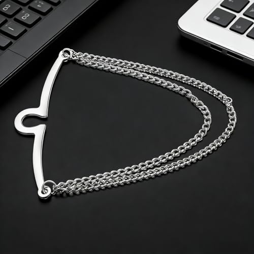 Yoursfs Tie Chains for Men Gold and Sliver Tie - style: Silver with Double Collar Chain