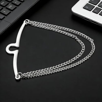 Yoursfs Tie Chains for Men Gold and Sliver Tie - style: Silver with Double Collar Chain
