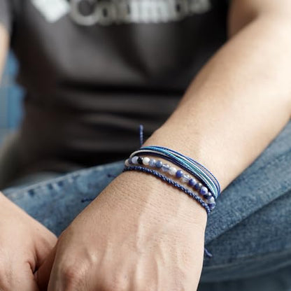 Handmade Natural Stone Beaded Healing Bracelet Gift for Men Adjustable Rope String Bracelet