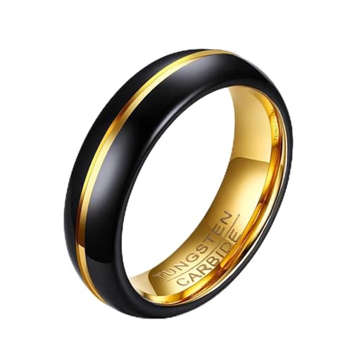 Tungsten Wedding Band Ring for Men 6mm 8mm Classic Groove Tungsten Wedding Band Ring for Men Matte Finish Comfort Fit Size 7-12 - color: 8mm Black-Gold2