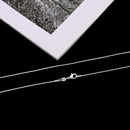 925 Sterling Silver Chain Necklace for Women 16-24 Inch Silver Jewelry Gift - size: 24 Inch, style: Round Snake Chain 1mm