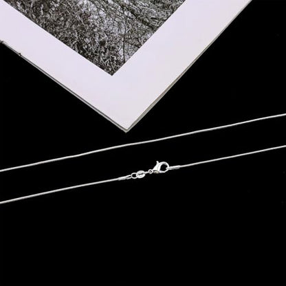 925 Sterling Silver Chain Necklace for Women 16-24 Inch Silver Jewelry Gift - size: 24 Inch, style: Round Snake Chain 1mm