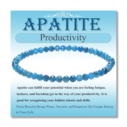 MASSIVE BEADS Natural Genuine Gemstone Beads Healing Crystal Chakra Reiki Jewelry Faceted Round Beads Bracelets 3mm - color: Apatite