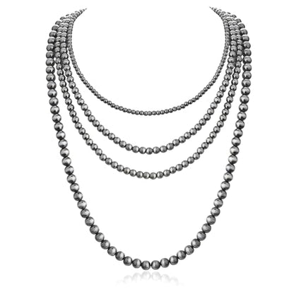 Navajo Pearl Necklace Western Jewelry for Women Cowgirl | Layered Western Necklaces Country Concert Choker Jewelry Gift - color: turquoise 4pcs