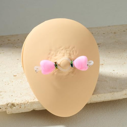 Longita Silver Gold Fake Nipple Rings Non Piercing Nipple Jewelry with Chain Adjustable Elastic Nooses Non Pierced Faux Body Jewelry for Women Men Comfortable Valentine's Day - color: A1- Heart Shape