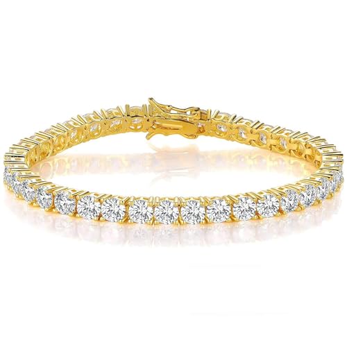 4mm Tennis Bracelets for Women - 4mm Round Cut Cubic Zirconia with 18K White Gold Plated, Classic Diamond Tennis Bracelet for Women/Men,Size 6/6.5/7/7.5/8/8.5/9 inch - size: 8 inch