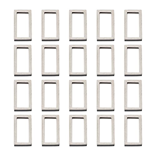 30Pcs Rectangle Linking Charms Hollow Frame Charms Stainless Steel Linking Rings Hollow Metal Pendant Frames Connectors for Earrings Bracelet Necklace Jewelry Making - color: Antique Silver