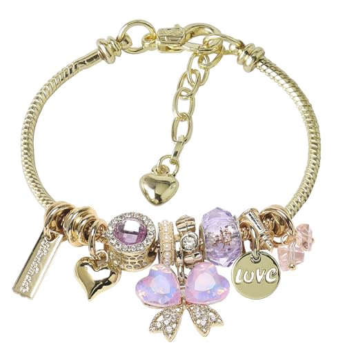 DS Charm Bracelets for teen girls exquisite cute cartoon friendship bracelet Gold Stainless Steel Bangle birthday Gift box Adjustable little girls kids jewelry holiday gifts - style: GOLD-6