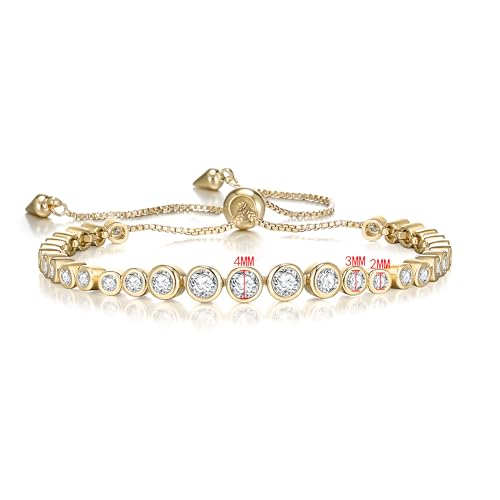 Crysdue Marquise Teardrop Cubic Zirconia Wedding Bridal & Prom Tennis Bracelets for Brides Bridesmaids, Silver/Gold/Rose Gold Plated Bracelet Gifts for Women - style: E_Gold