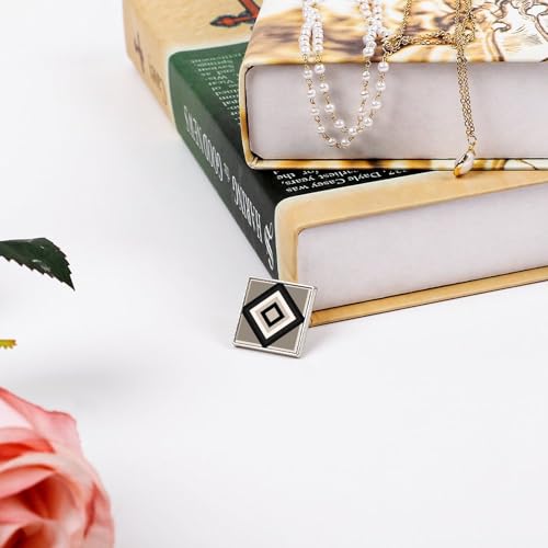 Geometric Blocks And Lines Minimal Neutral Unisex Square Lapel Brooch Pins Lightweight Aluminum Alloy Badge Jewelry for Clothing Scarf Hat Bag Decoration