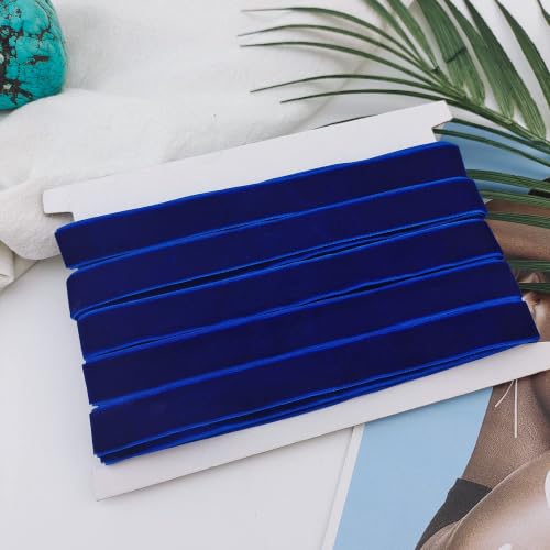Velvet Choker Necklace for Women Goth Halloween Y2K Ribbon Collar Set - color: Royal Blue-0.6''-20pcs