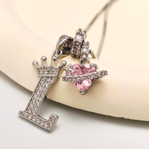 18K Gold & Silver Plated Initial Necklaces for Women - color: L-Silver