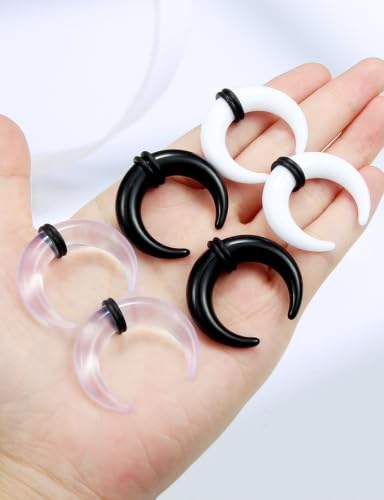 14-00G Ears Gauges Tunnels Plugs for Women Acrylic Buffalo Pincher Ear Gauge Septum Stretching Kit Nose Piercing Kit Earring Expander Stretcher Earrings Piercing Jewelry for Women Men - style: 0G Tapers