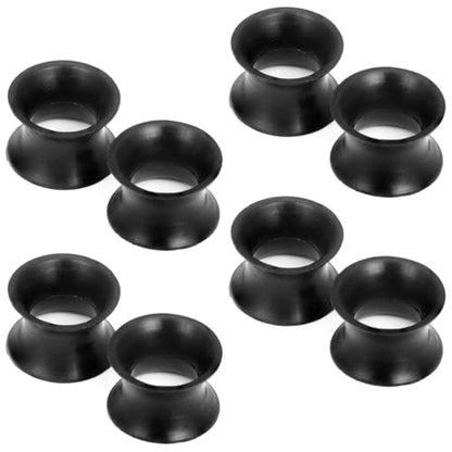 10G-50mm Thin Black Silicone Ear Gauges Tunnels Rubber Ear Plugs Gauges Double Flared Flexible Tunnel Earrings for Women Men - color: 00G = 10mm