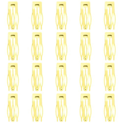 20 Pcs Snap Hair Clips for Women Snap Hair Barrettes Double Grip Hair Clips 3 Prong Clips for Hair Barrettes for Women Girls (Light Yellow) - color: Light Yellow