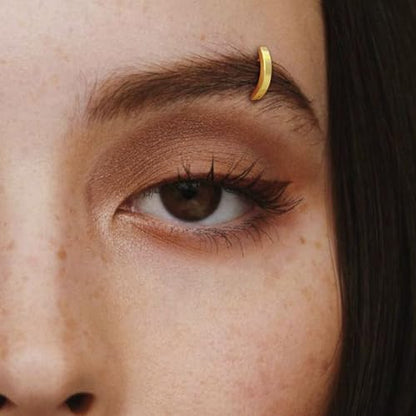 16G Labret Stud, G23 Titanium Vertical Labret Lip Piercing Jewelry, Gold Eyebrow Ring Clicker Belly Button Ring Hoop For Women Men - color: Gold, size: 8mm