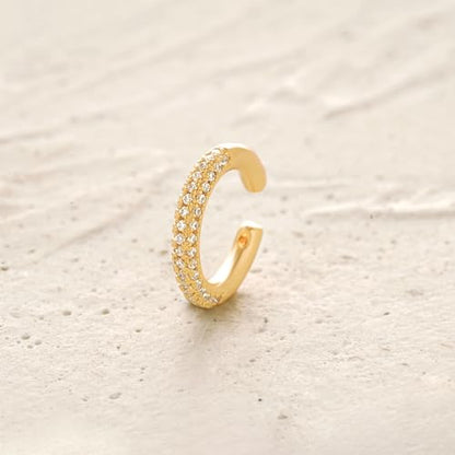 Women Ear Cuff Earring Gold Non Pierced Ear Cartilage Clip on Wrap Hoop 14K Gold Filled Tiny Boho Beach Simple Minimalist Delicate Handmade Hypoallergenic Jewelry Gift-Sold as Single/Pair - style: Tube A