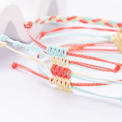 Sunflower Friendship Bracelets Boho Stackable String Bracelets Cute Trendy Gifts for Teen Girls Women - color: Hot Pink