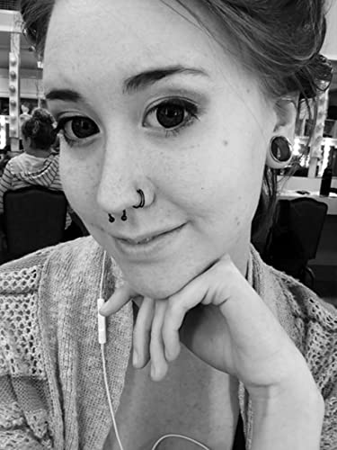 Fake Nose Ring Hoop Double Fake Septum Rings Fake Nose Piercing Clip on Earring Hoops Faux Nose Rings Lip Ring - color: A22-silver+black