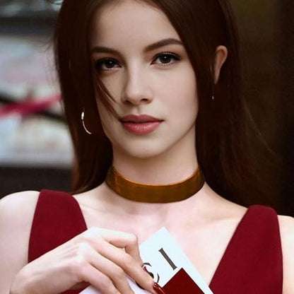 Velvet Choker Necklace for Women Goth Halloween Y2K Ribbon Collar Set - color: 2.54cm-12pcs-brown