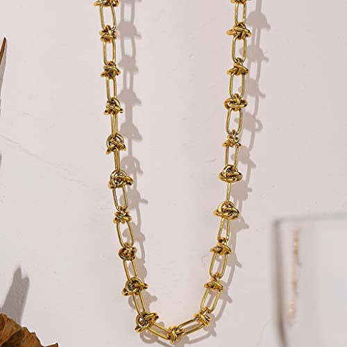 Jude Jewelers Stainless Steel Knotted Braid Chain Classical Plain Collar Choker Necklace - color: Gold