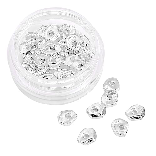 Silver Plated Irregular Spacer Beads 5x6mm 30pcs for Jewelry Making Findings Non Tarnish - color: Silver, size: 5x6mm Irregular