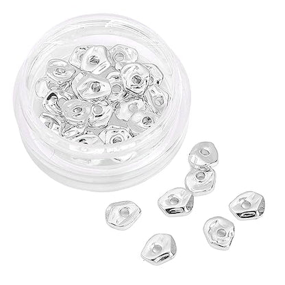 Silver Plated Irregular Spacer Beads 5x6mm 30pcs for Jewelry Making Findings Non Tarnish - color: Silver, size: 5x6mm Irregular