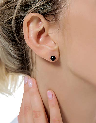 14 Pairs Stainless Steel Ball Stud Earrings Barbell Cartilage Tragus Helix Ear Piercing For Men Women 2-8mm Silver Black - style: A:Ball,7 Pairs Black and 7 Pairs Silver