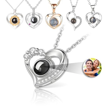 Personalized Picture Necklace Custom Projection Necklace With Photo Inside | Picture Charm Necklace Photo Gifts For Women Her Mom Wife Girlfriend On Valentines Mothers Day Christmas Anniversary Romantic - color: Pendant 1