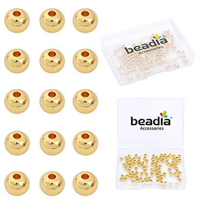 14K Gold Plated Round Spacer Beads 4mm 100pcs for Jewelry Making Findings Non Tarnish - color: 14K Gold, size: 4mm