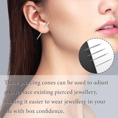 Piercing Taper Ball Grabber Tool Stainless Steel Nose Ear Piercing Kits | Nose Septum Eyebow Helix Conch Tragus Daith Piercing Jewelry Changing Tool,14G 16G 18G 20G Flat Back Earrings Applicator Tool - style: Straight Threadless Piercing Taper