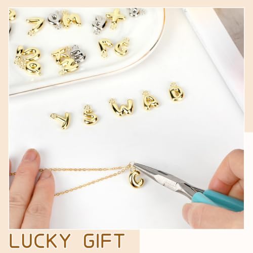 SANNIX 52Pcs/2 Sets Letter Charms for Jewelry Making Gold and Silver | A-Z Alphabet Initial Letter Charms Pendants, With 120 Open Jump Rings, Bracelet Necklace Earrings Crafts Making
