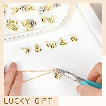 SANNIX 52Pcs/2 Sets Letter Charms for Jewelry Making Gold and Silver | A-Z Alphabet Initial Letter Charms Pendants, With 120 Open Jump Rings, Bracelet Necklace Earrings Crafts Making