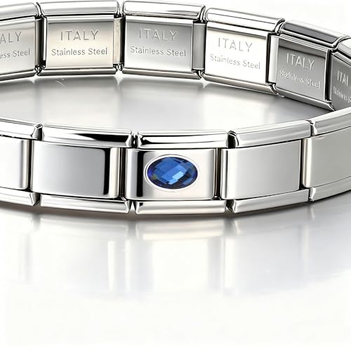 Italian Bracelet Charm,9mm,April,Birthday & Date > Birth Stone - Simple Ellipse - color: September