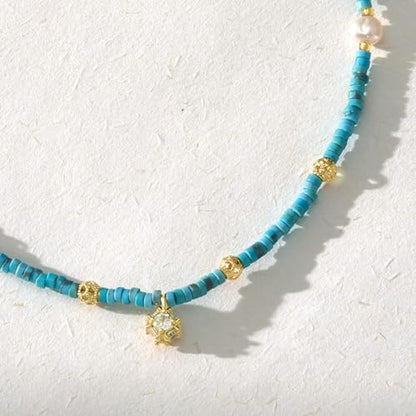KissYan Beaded Choker Necklace for Women, Colorful Natural Gemstones Pearl Choker 14K Gold Plated Pendant Healing Crystal Necklace Handmade Stone Jewelry Gift | 14K Gold Plated Pendant Necklaces, Natural Gemstones Pearl Choker, Healing Crystal Chain, Hand
