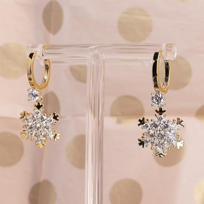 Jean Beau Drop Hoop Earrings for Women, Fasion Jewelry Gift - color: White Snow