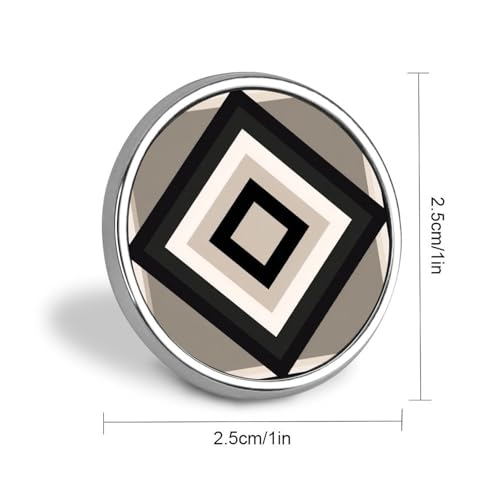Geometric Blocks And Lines Minimal Neutral Round Brooch Pin Fashion Badge for Men Women Collar Pin Jacket Dress Backpack Accessories