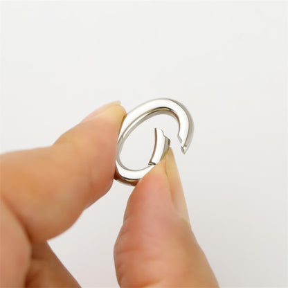 1Pc Oval Spring Clasps Clips Connector Rings for Keychain DIY Crafts (Silver-E) - color: Silver-E
