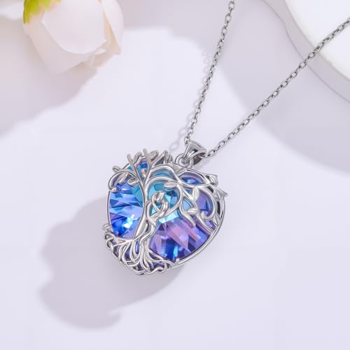 925 Sterling Silver Necklace Gifts for Women Crystal/Opal Jewelry Pendant Christmas Birthday Gift - style: Hug Couple