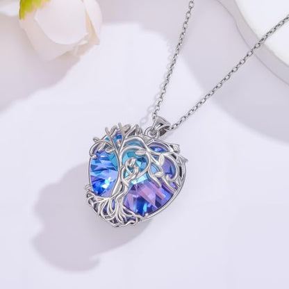 925 Sterling Silver Necklace Gifts for Women Crystal/Opal Jewelry Pendant Christmas Birthday Gift - style: Hug Couple