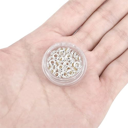 Silver Plated Roudelle Spacer Beads 5x1.8mm 50pcs for Jewelry Making Findings Non Tarnish - color: Silver, size: 5x1.8mm Roudelle