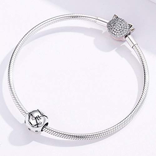 Constellation Charm 925 Sterling Silver Birthstone Bead for Pandora Charms Bracelet-Gift for Anniversary Birthday Christmas Day - color: Aquarius(1.20-2.18)