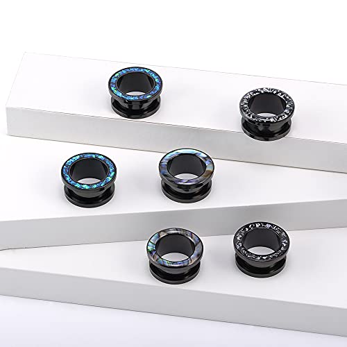 6PCS Set Fashion Screw Fit Ear Tunnels Plugs Gauges Stainless Steel Expander Stretcher Piercing Jewelry 0g-1" in 8mm-25mm - size: 14mm
