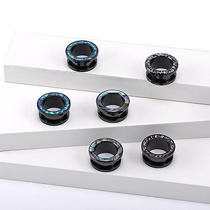 6PCS Set Fashion Screw Fit Ear Tunnels Plugs Gauges Stainless Steel Expander Stretcher Piercing Jewelry 0g-1" in 8mm-25mm - size: 14mm