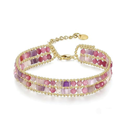 Boho Bracelets for Women Chakra Stackable Bohemian Bracelet Stack Energy Gemstone Crystal Healing Layered Summer Vacation Natural Stone Handmade Beach Jewelry for Women - color: Amethysts